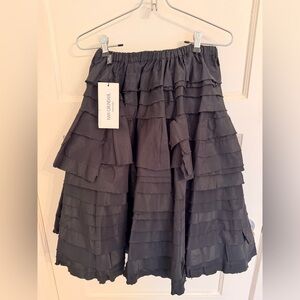 New York & Company Charcoal Layered A-Line Skirt